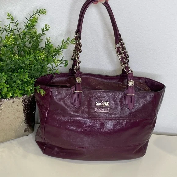 Coach Tribeca Double Strap Patent Leather Tote Shoulder Bag 14123‎ Authentic - Picture 2 of 16